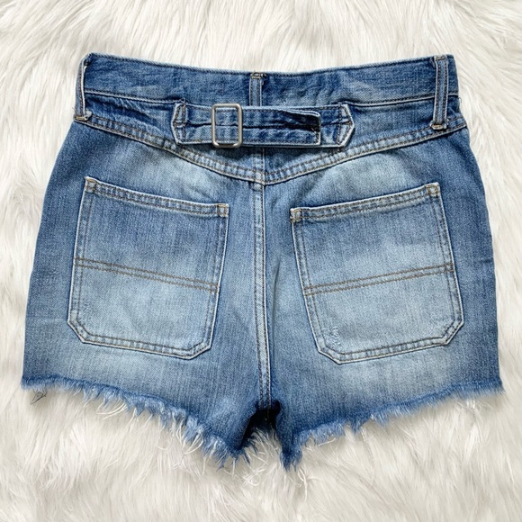 SOLD-Free People Fringe Buttonfly Cutoff Carpenter Shorts - Picture 4 of 11